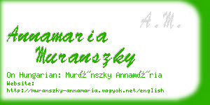 annamaria muranszky business card